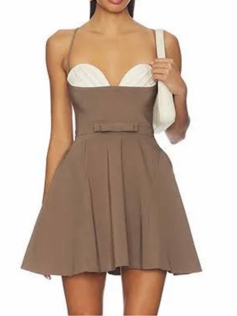 MAJORELLE Brown Mini Dress with Cream Bust